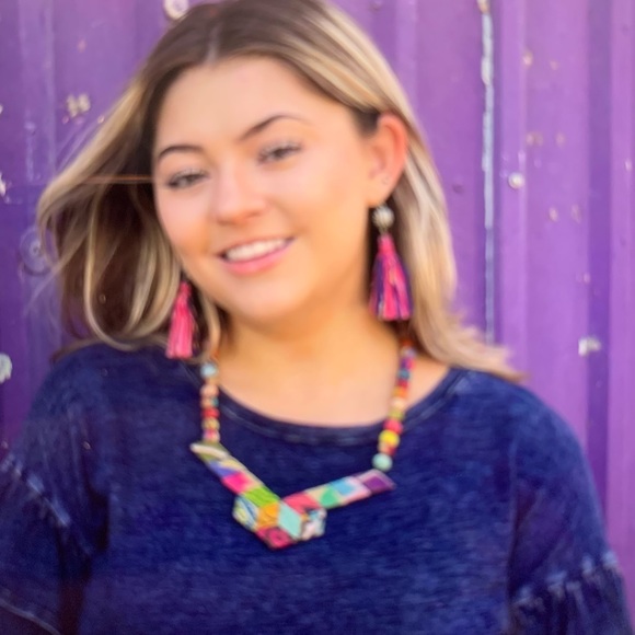 Kantha Stained Glass Necklace - Picture 4 of 4